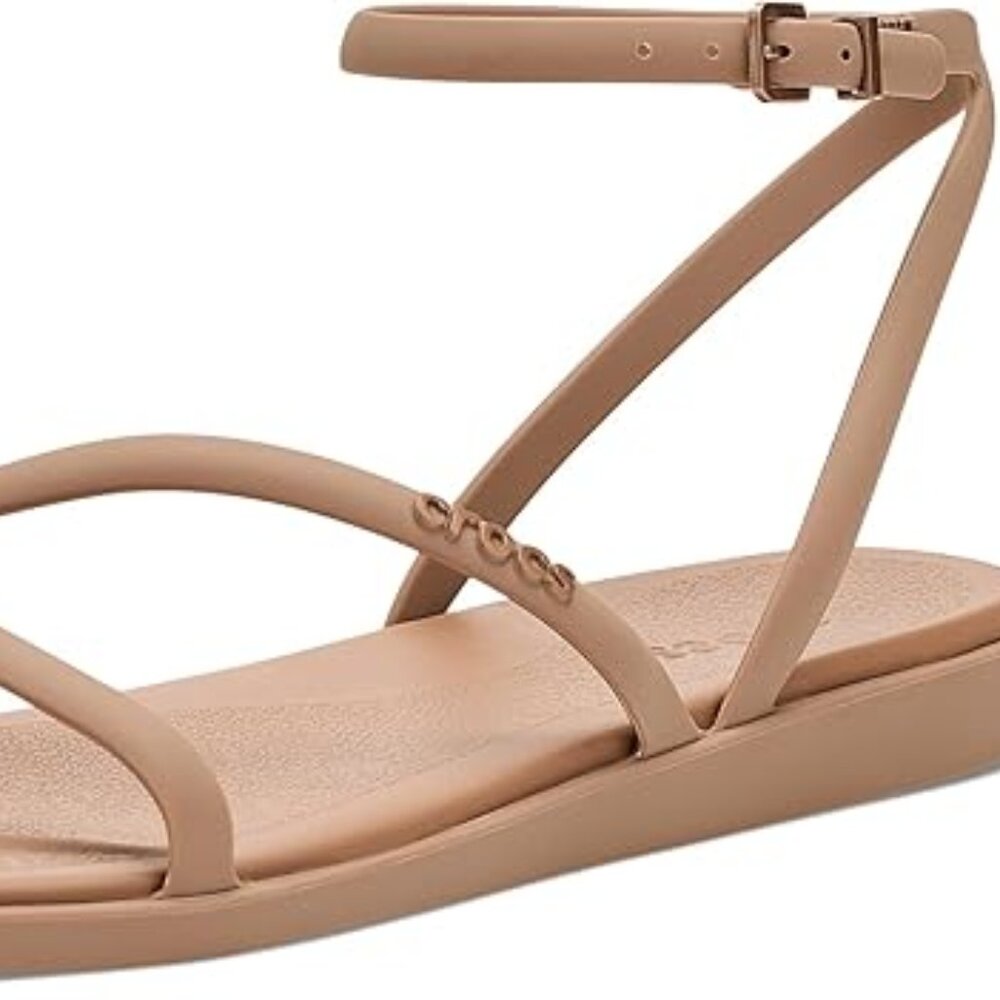 CROCS Women's Tan Strappy Ankle Strap Sandals